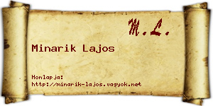 Minarik Lajos névjegykártya